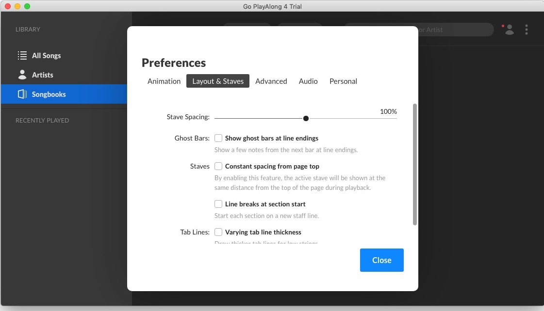 Go PlayAlong 4.3 : Layout and Slaves Preferences