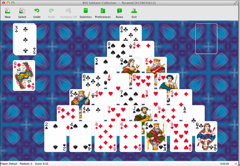 BVS Solitaire Collection 1.2 : Main window