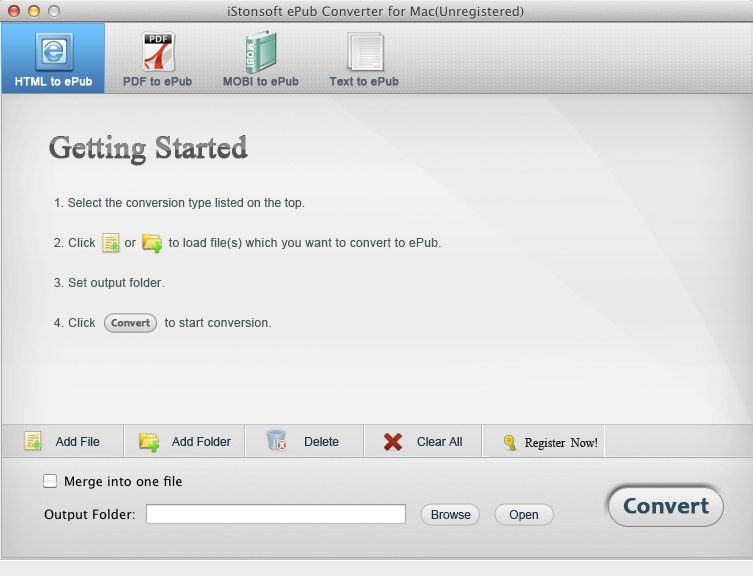 iStonsoft ePub Converter for Mac 2.7 : Main window