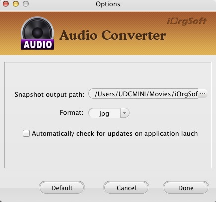 iOrgsoft Audio Converter 5.0 : Preferences