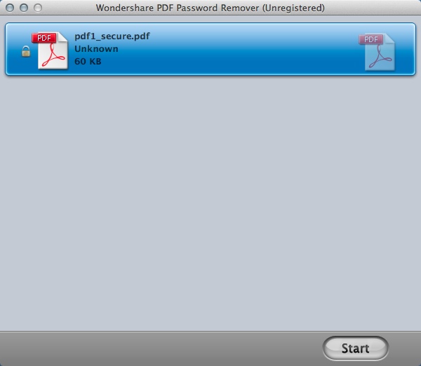 Wondershare PDF Password Remover 1.5 : Main Window