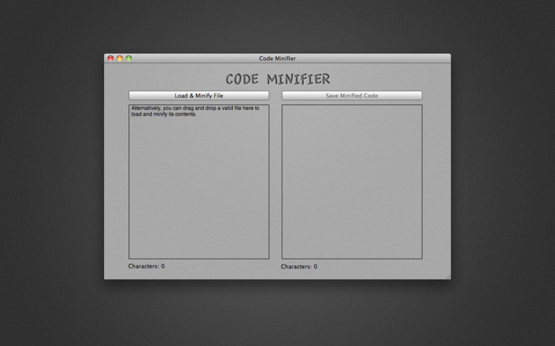 Code Minifier 1.2 : General View