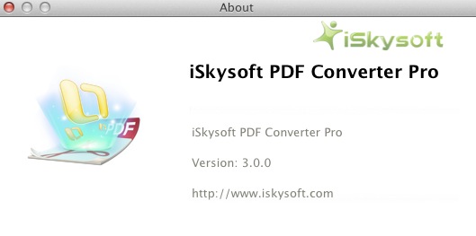 iSkysoft PDF Converter 3.0 : About window
