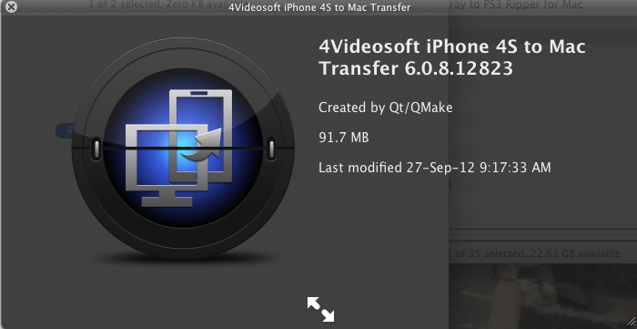 4Videosoft iPhone 4S to Mac Transfer 6.0 : Version Number (image can be removed)