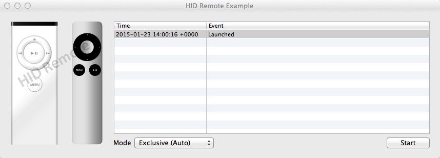 HID Remote Example 1.2 : Main window