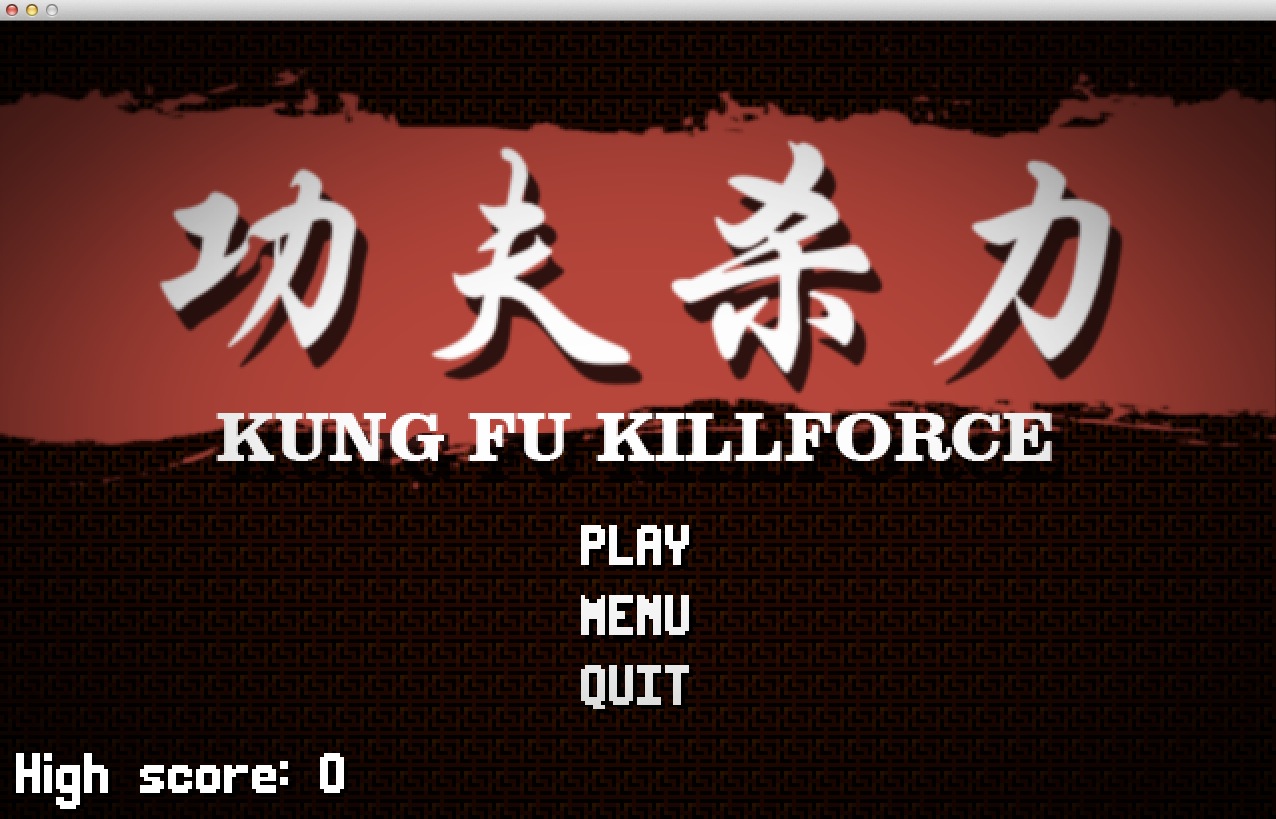 KungfuKillforce 1.1 : Main menu