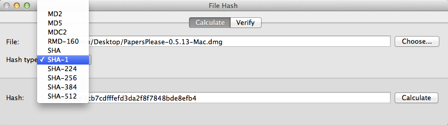 File Hash 1.0 : Hash calculation