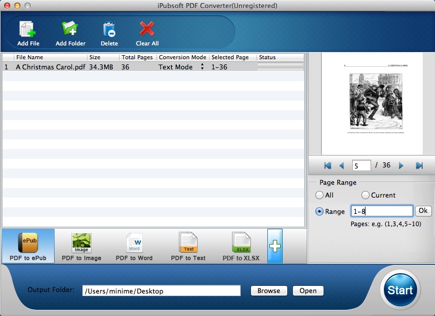 iPubsoft PDF Converter 2.1 : Main Window