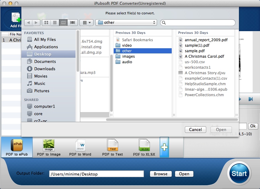 iPubsoft PDF Converter 2.1 : Selecting Input Files