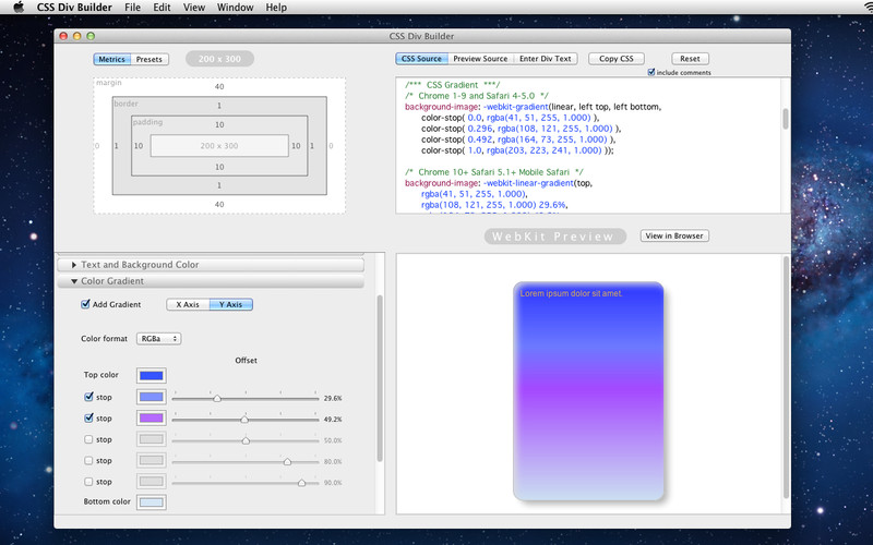 CSS Div Builder 1.2 : CSS Div Builder screenshot