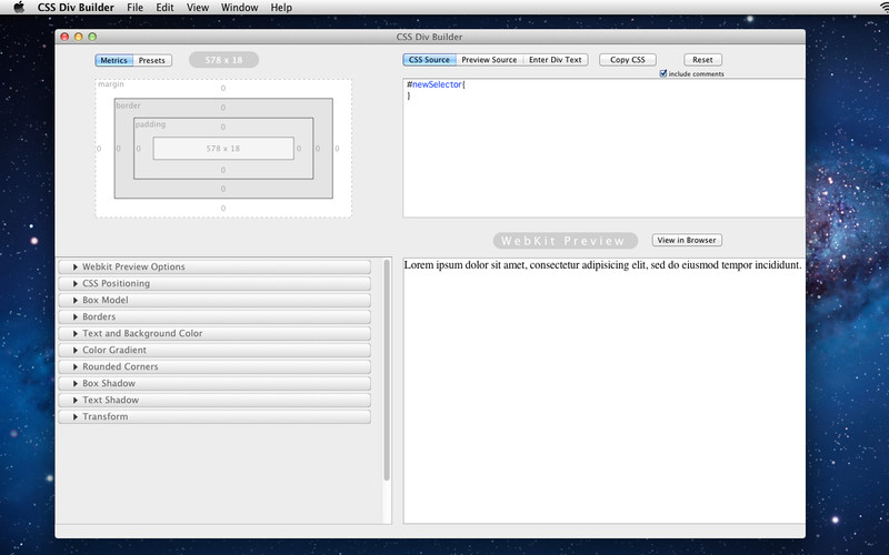 CSS Div Builder 1.2 : CSS Div Builder screenshot