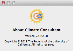 Climate Consultant 5.4 : About window