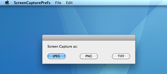 ScreenCapturePrefs 1.0 : Main window