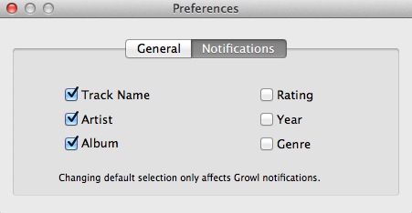 iTunification 1.6 : Notification preferences