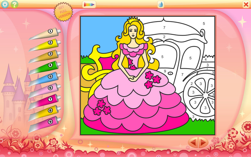 Color by Numbers - Princesses - Free 1.0 : Main Window