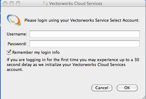 Vectorworks Cloud Services 1.0 : Main window