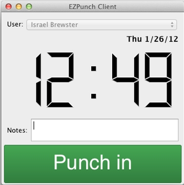 EZPunch Client 4.5 : Main Window