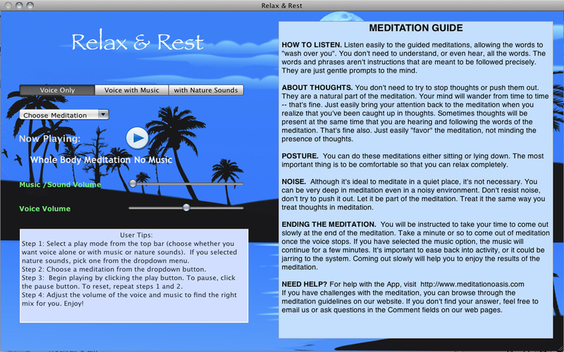 Relax and Rest Guided Meditations 1.2 : General View