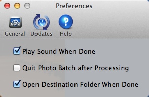 Photo Batch 1.0 : Program Preferences
