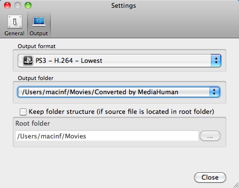MediaHuman Video Converter 1.2 : Configuring Output Settings