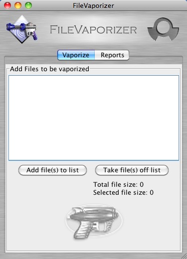 FileVaporizer 0.5 : Main window
