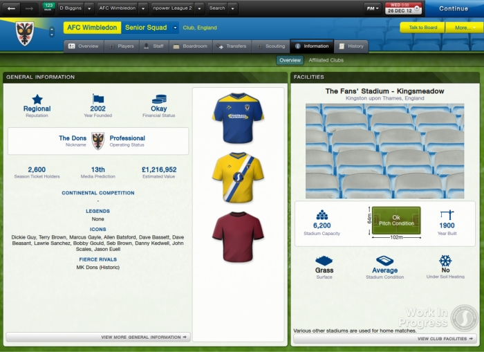 Football Manager 2013 Demo 1.0 : Main View