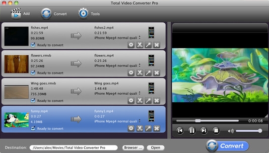 Video Total Video Converter Pro 3.1 : Main View