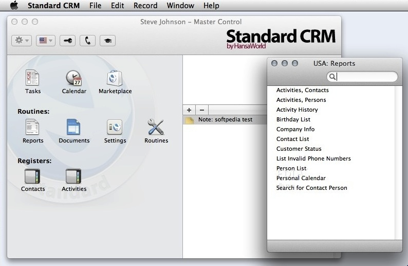 Standard CRM 6.4 : Main window