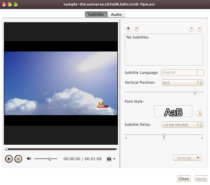 4Media AVI to DVD Converter 7.1 : Subtitles