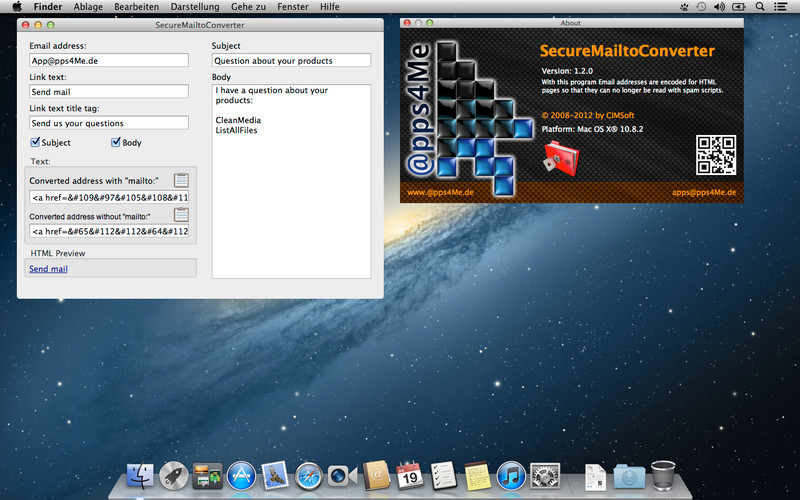 SecureMailtoConverter 1.2 : SecureMailtoConverter screenshot
