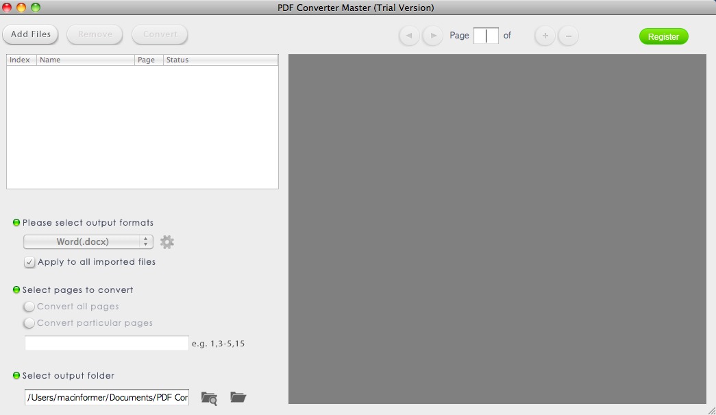 PDF Converter Master 2.2 : Main window