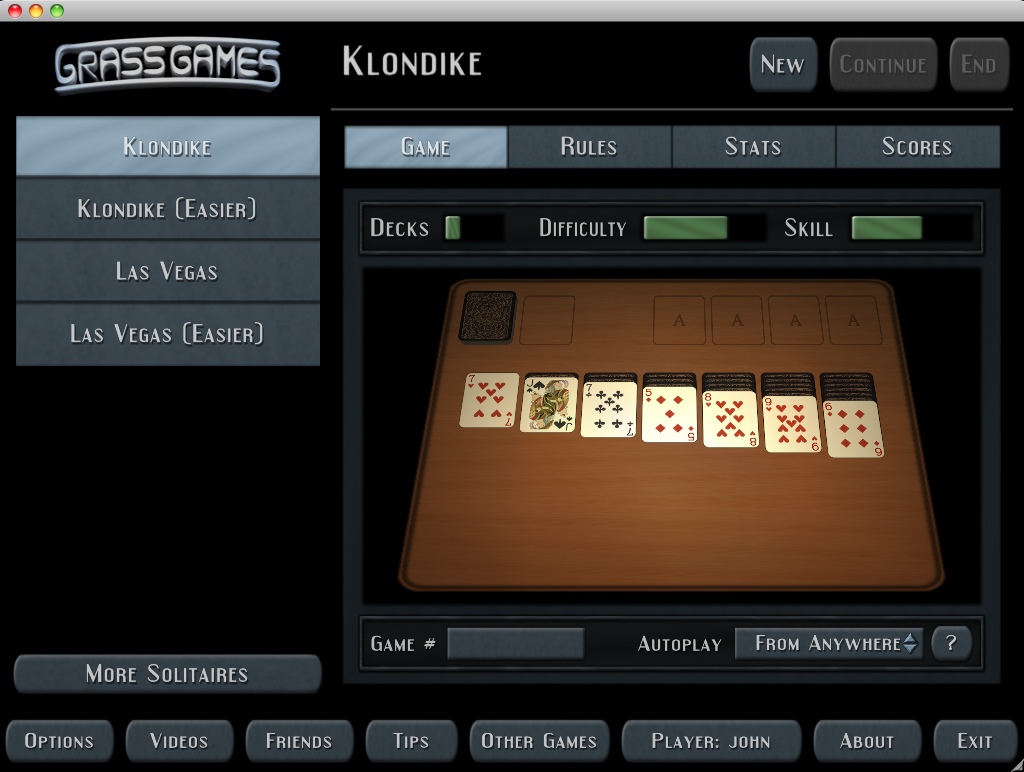 Klondike 3D 6.0 : Selecting Game Preferences