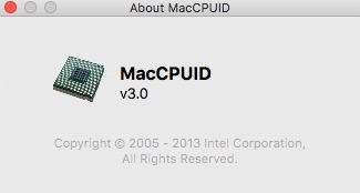 MacCPUID 3.0 : About Window