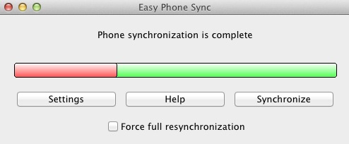 Easy Phone Sync 1.0 : Sync complete
