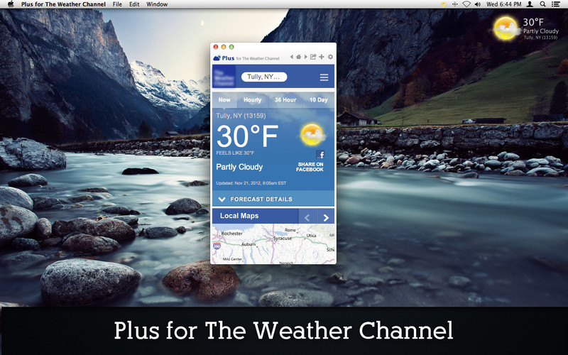 Plus for The Weather Channel 1.2 : Main window