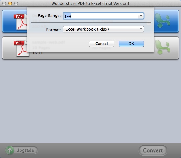 Wondershare PDF to Excel 3.0 : Configuring Output Settings