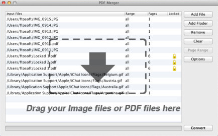 PDF Merger 2.0 : Main window