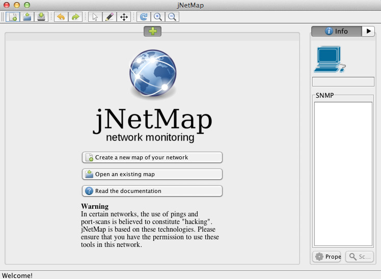 jNetMap 0.5 : Main window