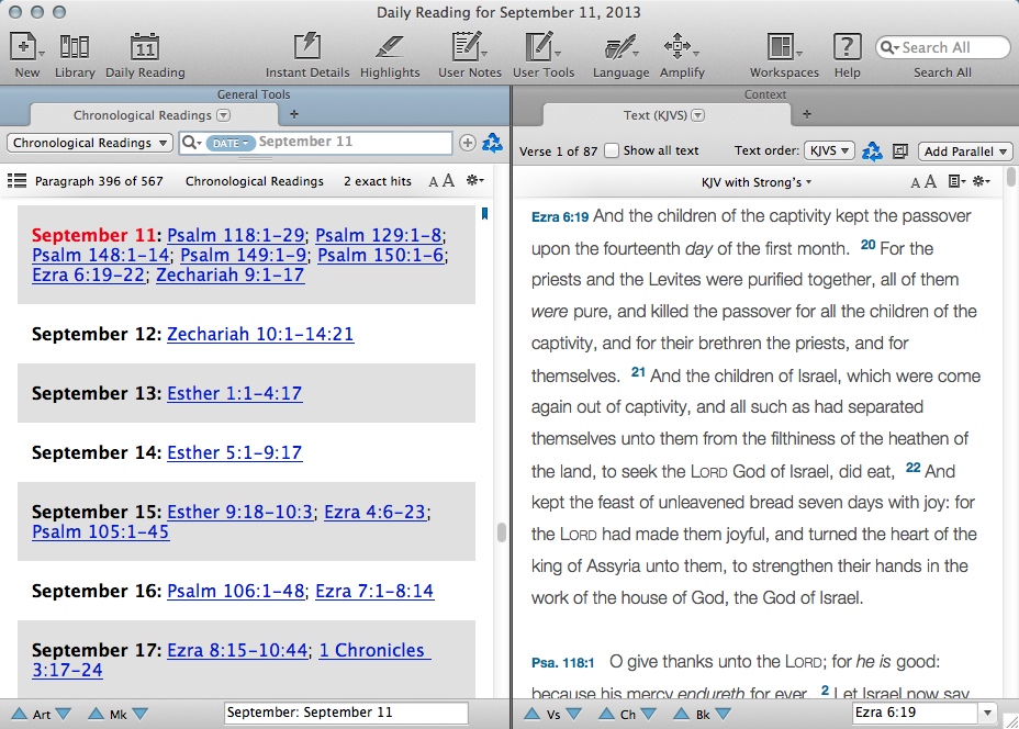Accordance 10.1 : Daily Readings