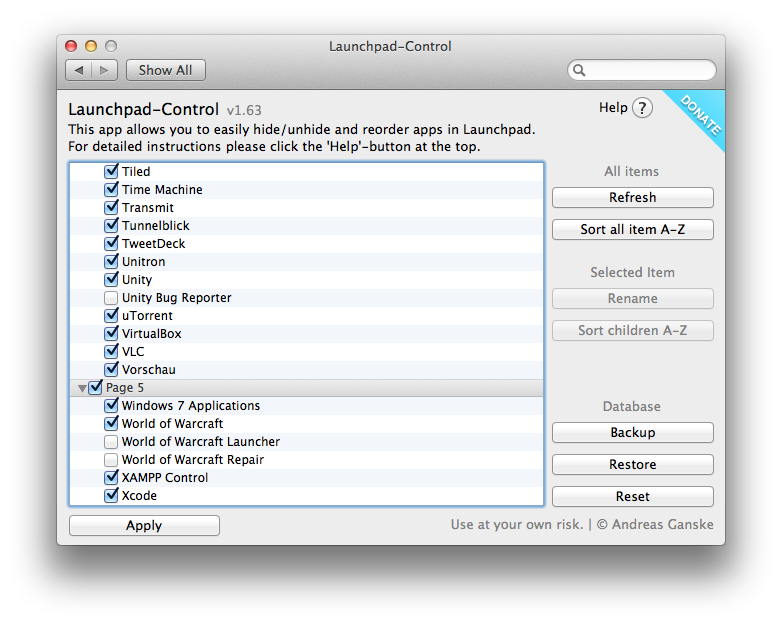Launchpad-Control 1.6 : Main Window