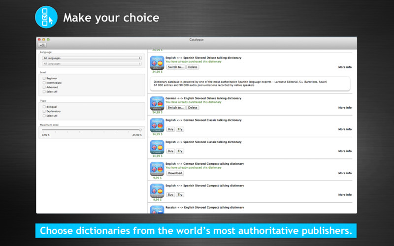 Slovoed dictionaries 8.4 : General View
