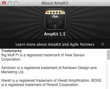 AmpKit 1.5 : About window