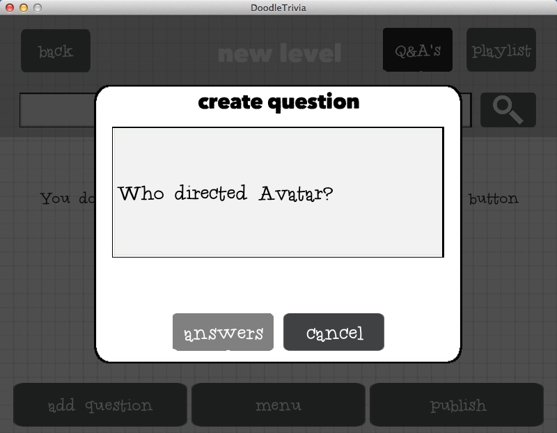 Doodle Trivia 1.0 : Creating Question