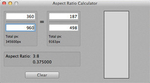Aspect Ratio Calculator 1.2 : Main window