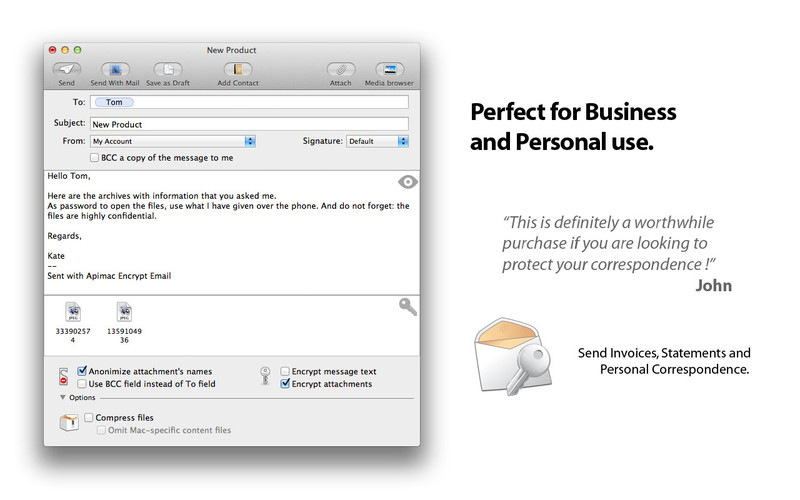 encrypt email attachment for mac