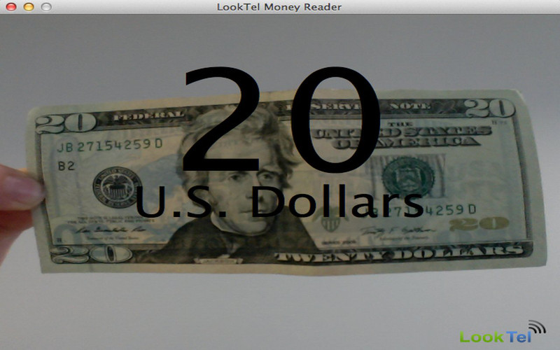 LookTel Money Reader 2.2 : Main window