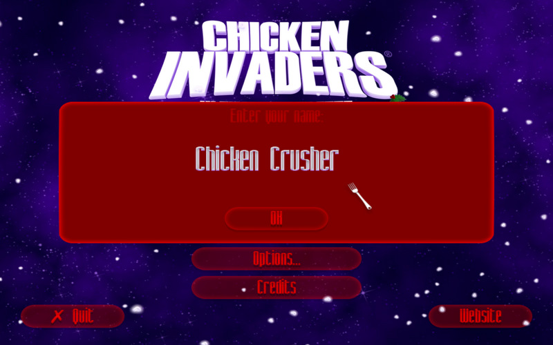 Chicken Invaders 4: Ultimate Omelette Christmas Edition 4.1 : Choose a screen name