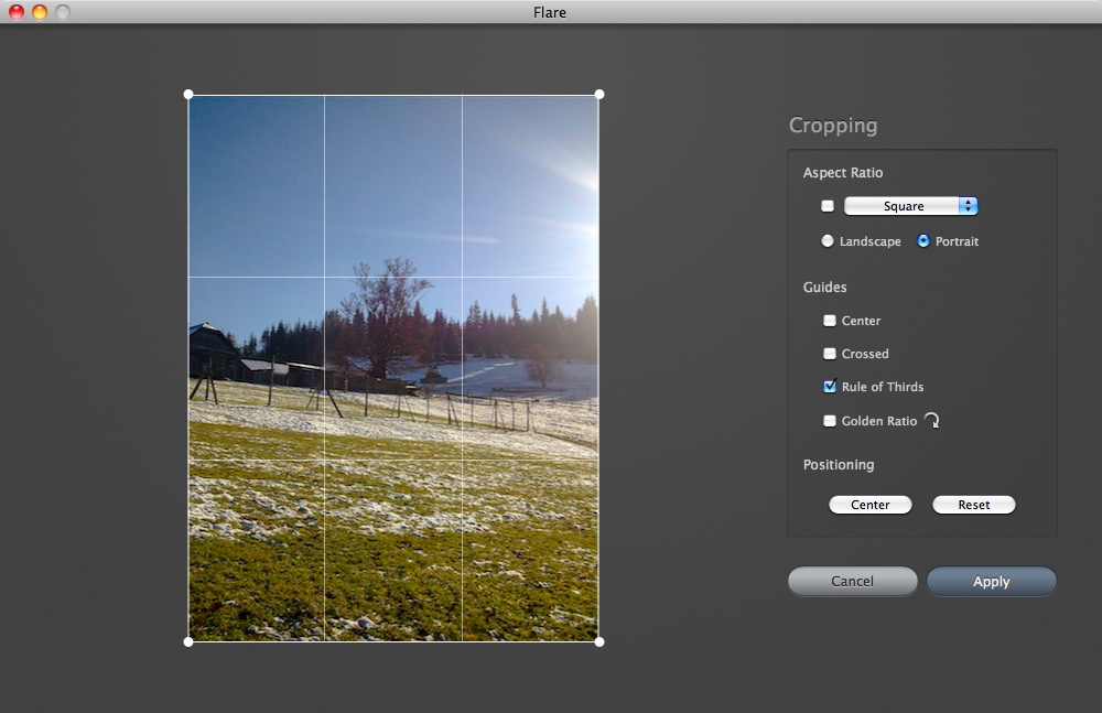 Flare 1.5 : Cropping Photo