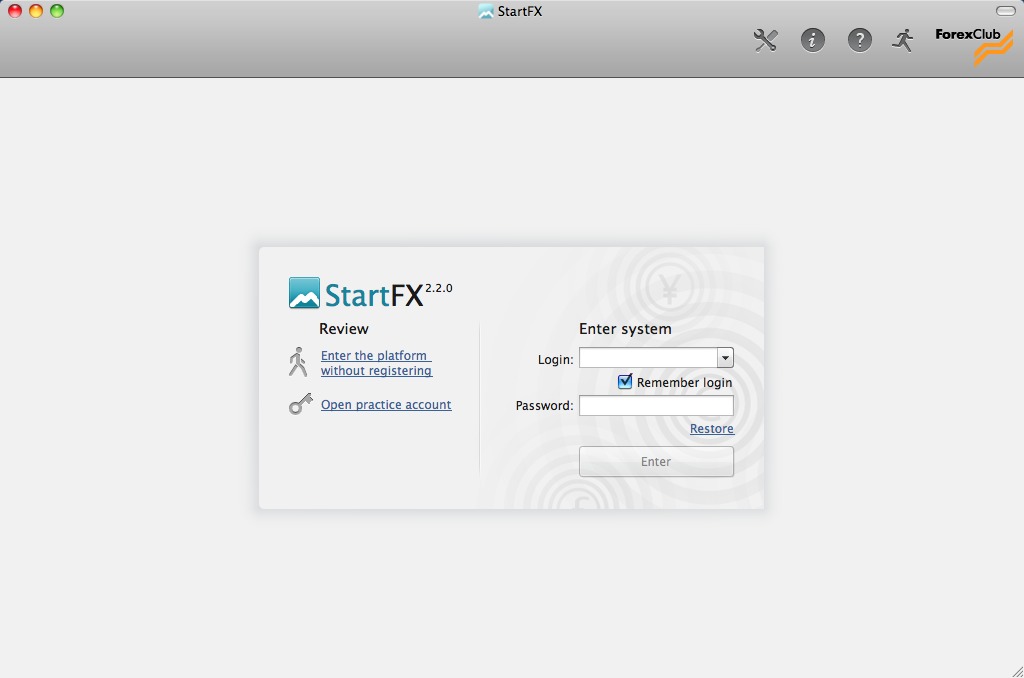 StartFX 2.2 : Main window