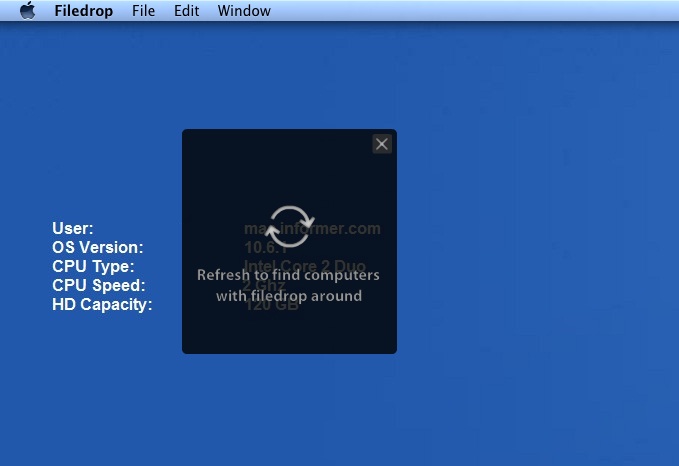 Filedrop 0.2 : Main window